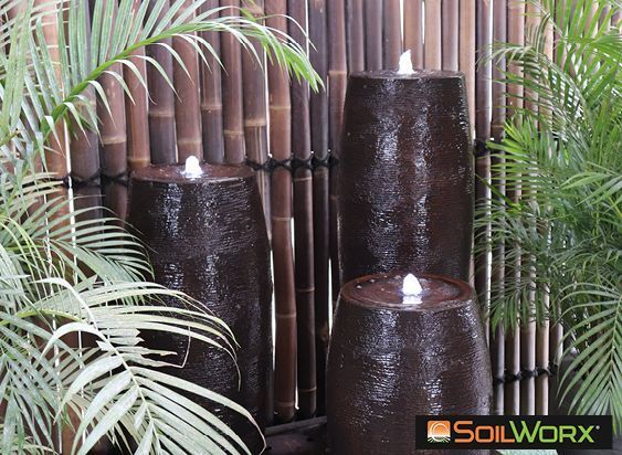 Triple Cigar Fountain - Grey